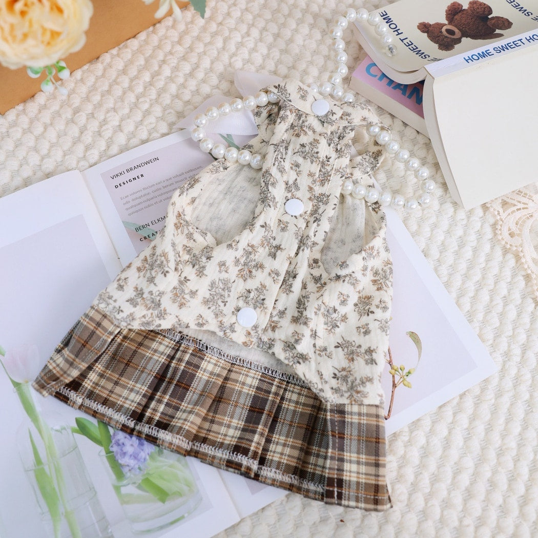 Ozzie - Floral Bow Accent Spring Pet Dress for Dogs