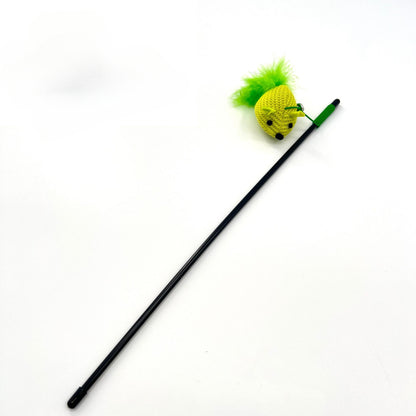 Moo - Interactive Feather Mouse Teaser Wand for Cats