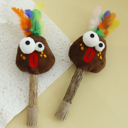Moo - Chicken Head Cat Chew Toy with Matatabi Stick & Feathers