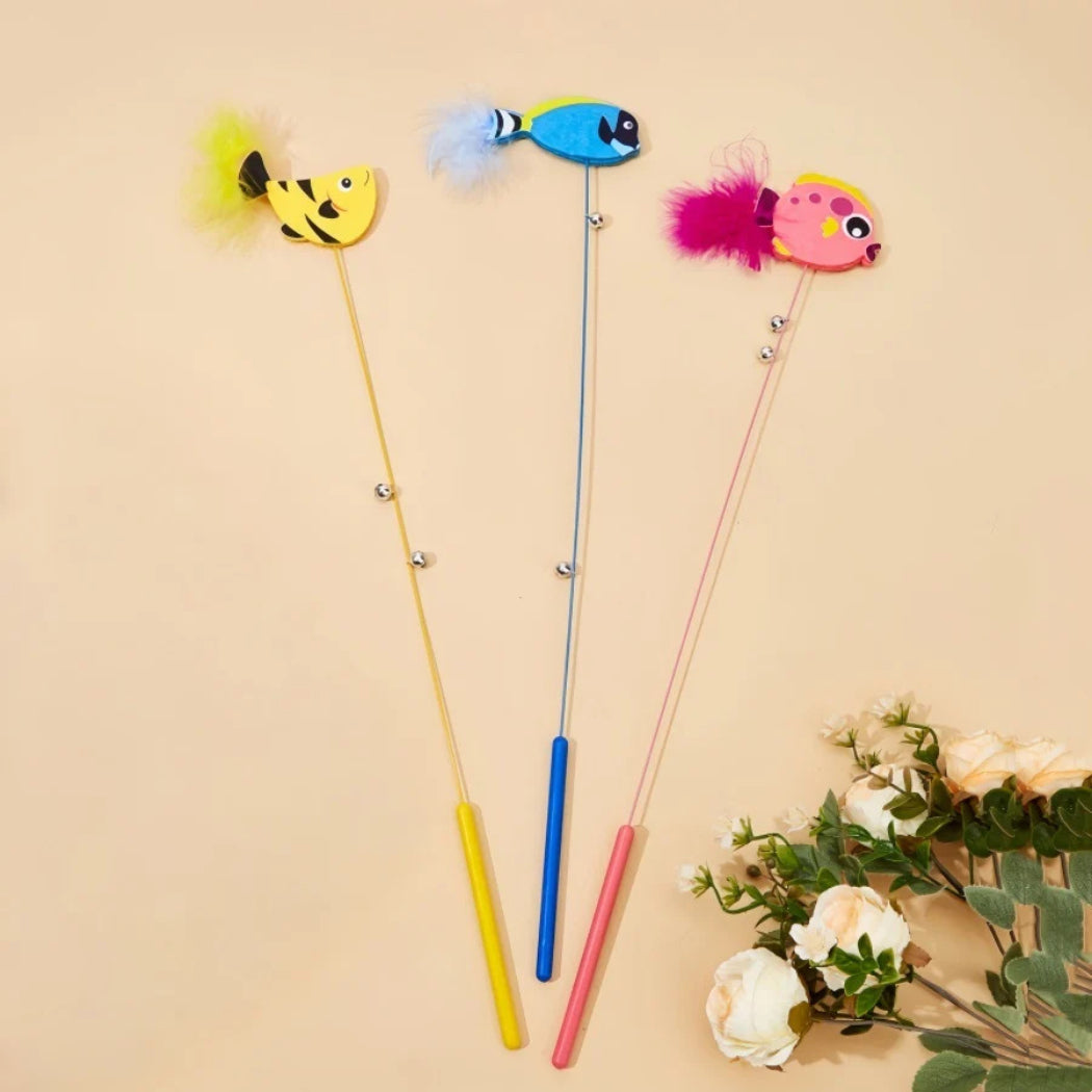 Moo - Colorful Fish Teaser Wand Cat Toy