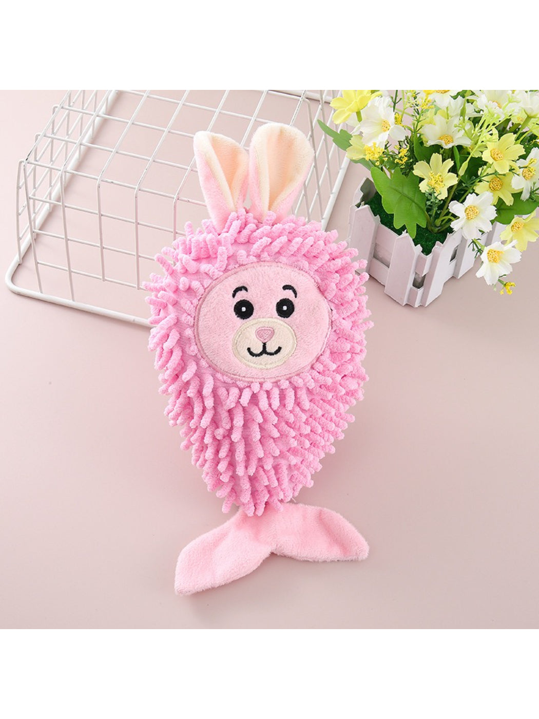 Petkin Animal Mop Plush Dog Toy close-up showing plush mop texture and design