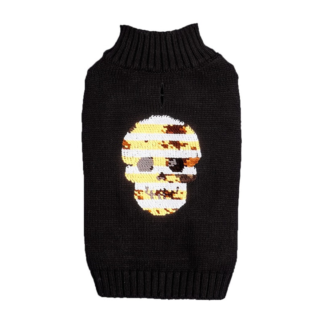 Halloweek - Halloween Skull Sequin Knit Pet Sweater