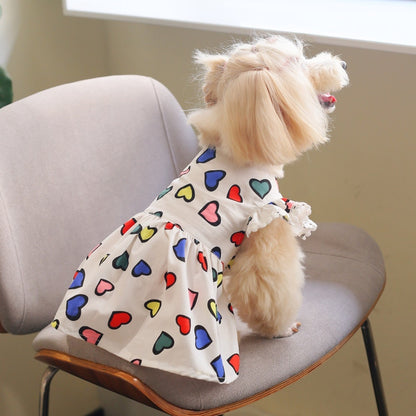 Ozzie - Colorful Heart Print Pet Dress