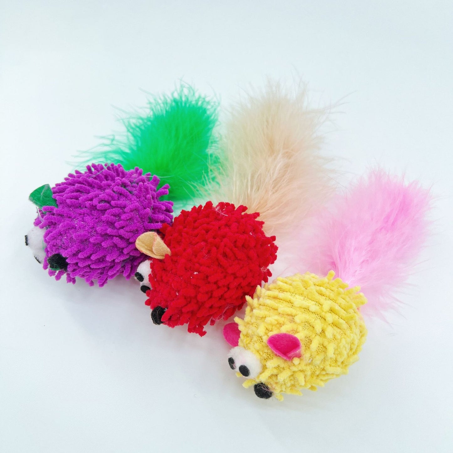 Moo - Feather Hedgehog Cat Toy