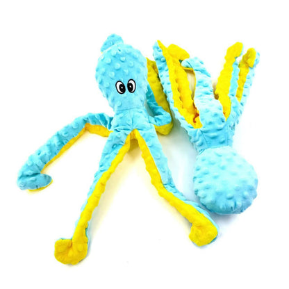 Petkin - Plush Octopus Dog Toy | Crinkle & Squeaky Pet Toy | Soft Interactive Tug Toy
