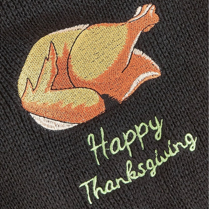 Ozzie - Thanksgiving Pattern Ribbed Neck Pet Sweater