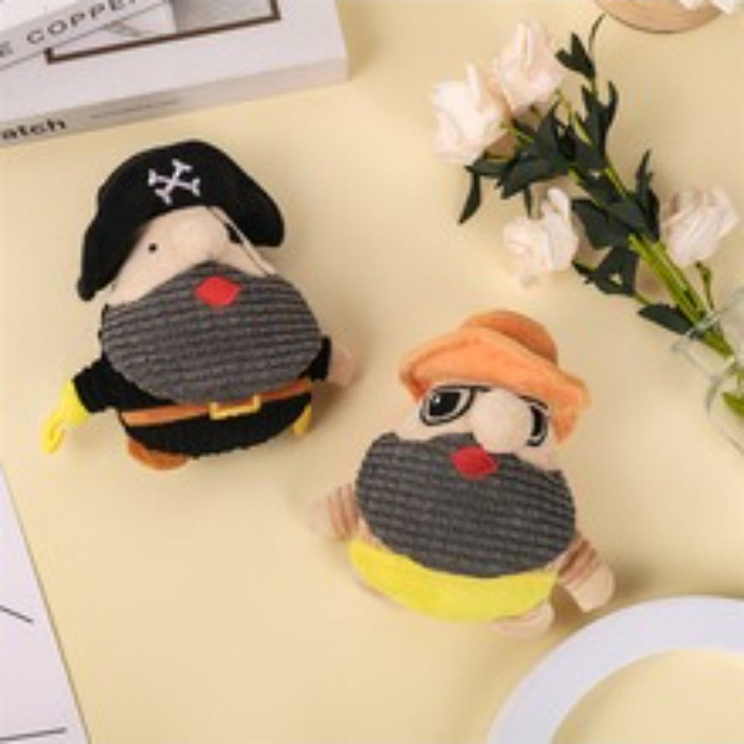 Petkin cartoon pirate dog plush toy with pirate hat and eye patch