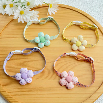 Mokka - Cartoon Floral Detail Adjustable Cat Collar