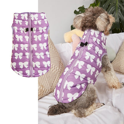 Ozzie - Bow Print Dog Vest With Leash Hole