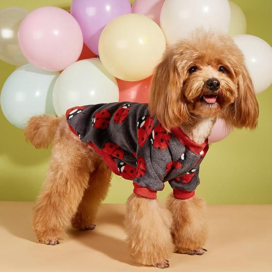 Ozzie - Ladybug Pattern Dog Onesie Style Sweater