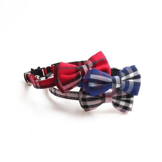 Mokka - Plaid Bowtie Cat Collar