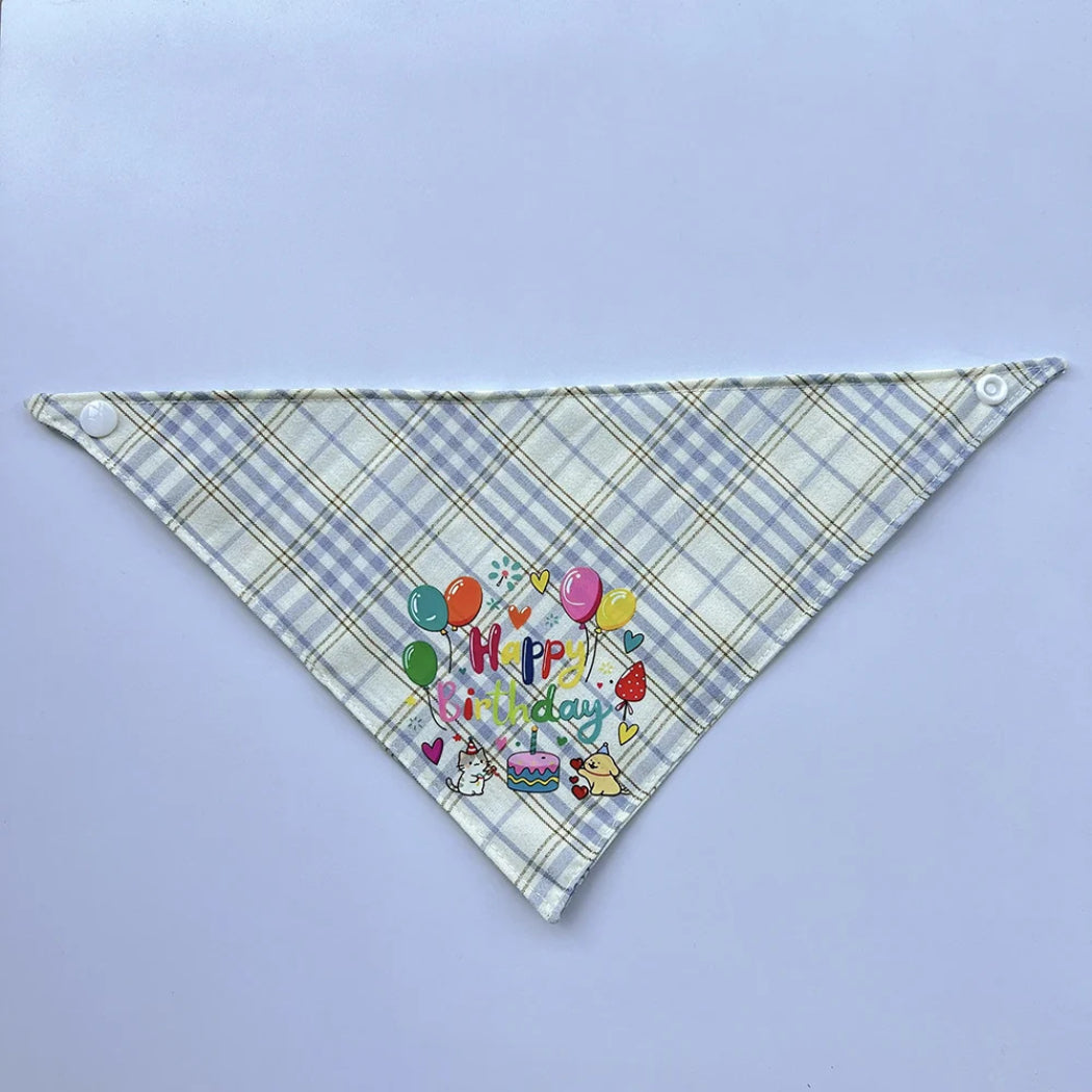 Mokka - Birthday Plaid Bandana Pet Neckwear