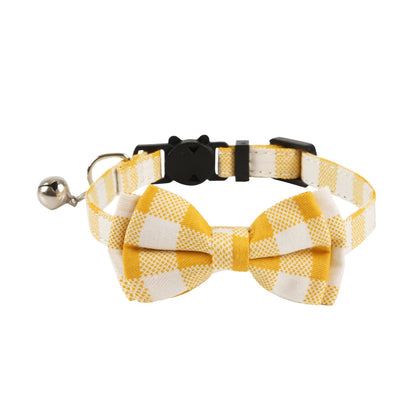 Mokka cat collar with soft bow tie featuring colorful floral patterns