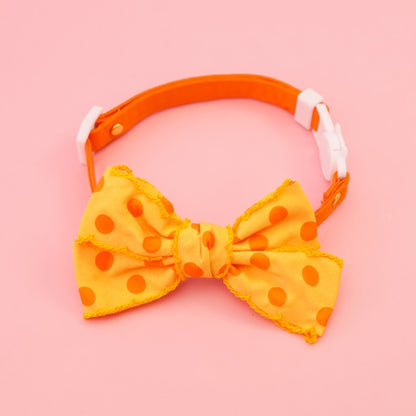 Mokka - Polka Dot Bow Bell Cat Collar