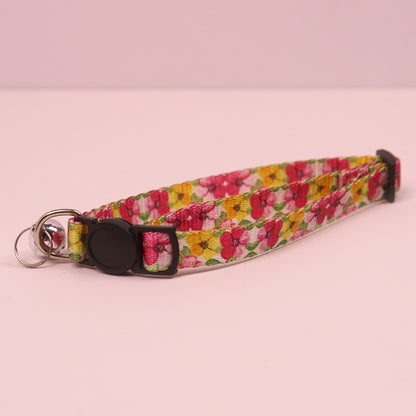 Mokka - Vintage-inspired Floral Print Cat Collar