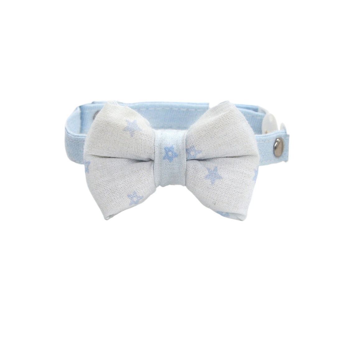 Mokka cat collar with bow on a white background highlighting fabric texture