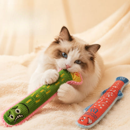 Moo - Fish Shaped Plush Interactive Cat Toy
