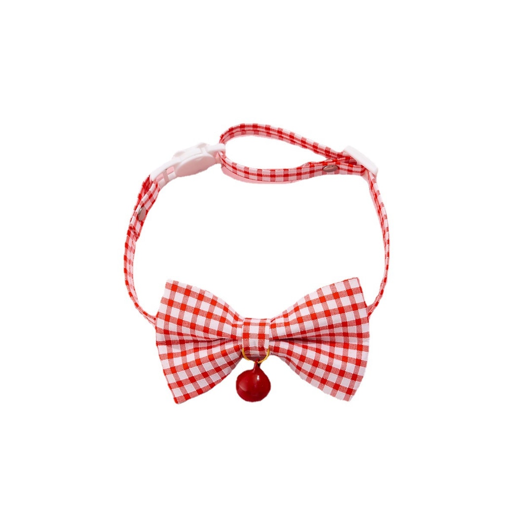 Mokka - Gingham Bell Accent Adjustable Cat Collar