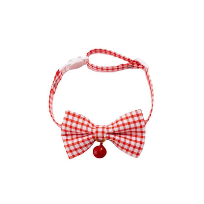 Mokka - Gingham Bell Accent Adjustable Cat Collar