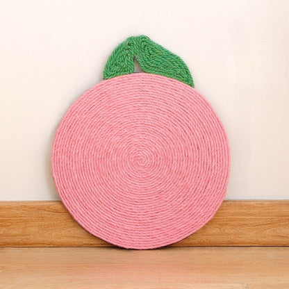 Moo - Round Peach Cat Scratch Pad