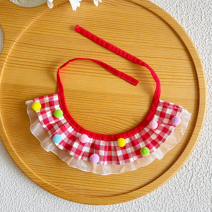Mokka - Ruffle Edge Plaid Pet Collar