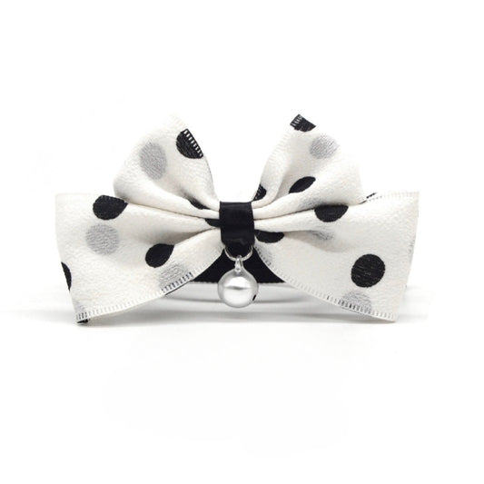 Mokka playful polka dot bow breakaway cat collar in pink with white dots