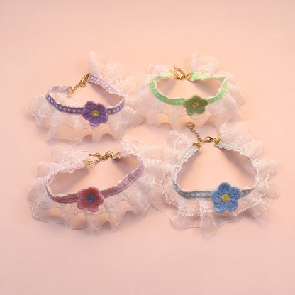 Mokka - Floral Lace Ruffle Decorative Cat Collar