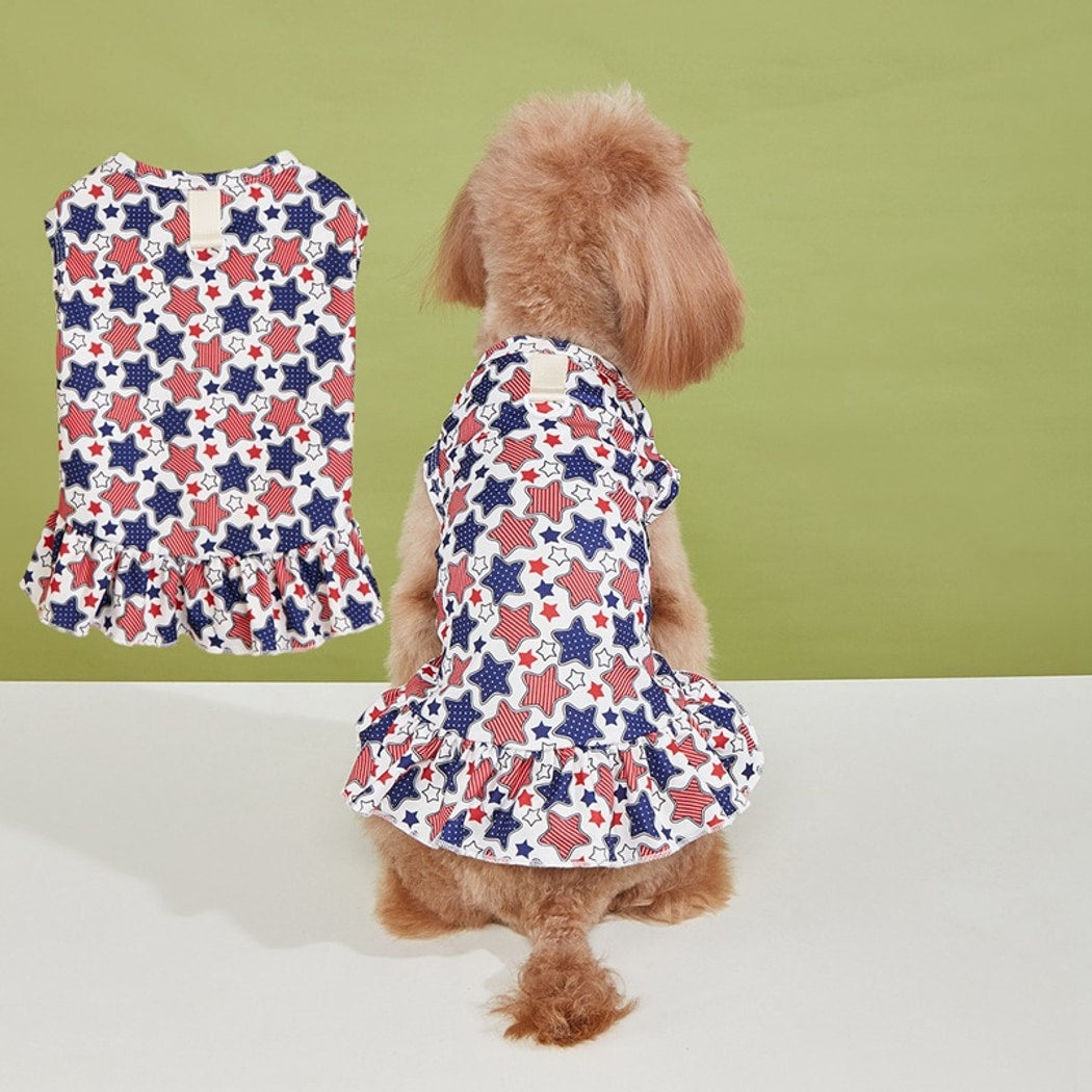 Ozzie - Ruffle Colorful Party Print Pet Dress