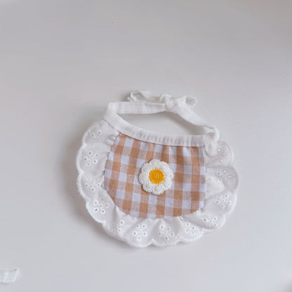 Mokka - Gingham Check Bib Pet Neckwear