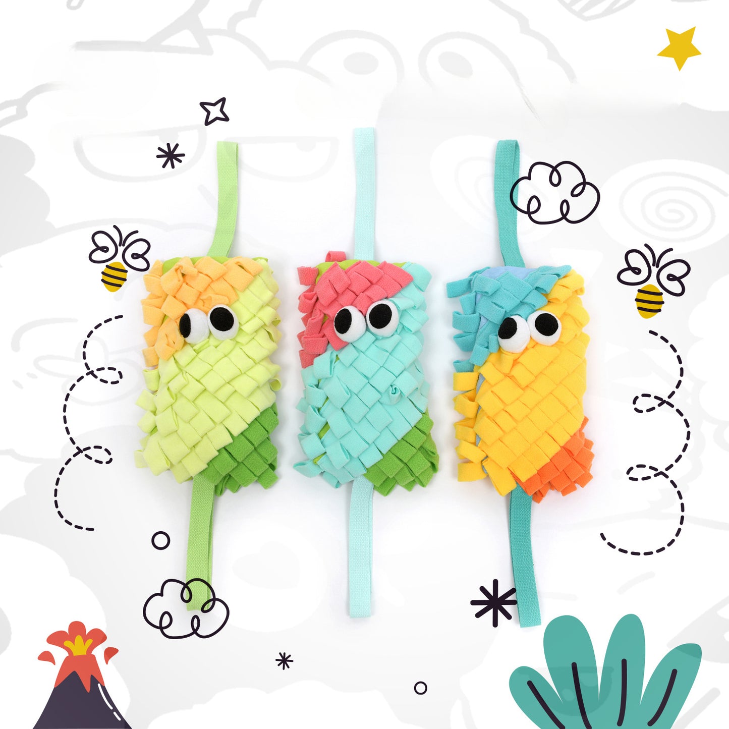 Petkin - Colorful Monster Stick Pet Toy