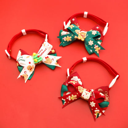 Christmoo - Bow Detail Christmas Cartoon Cat Collar