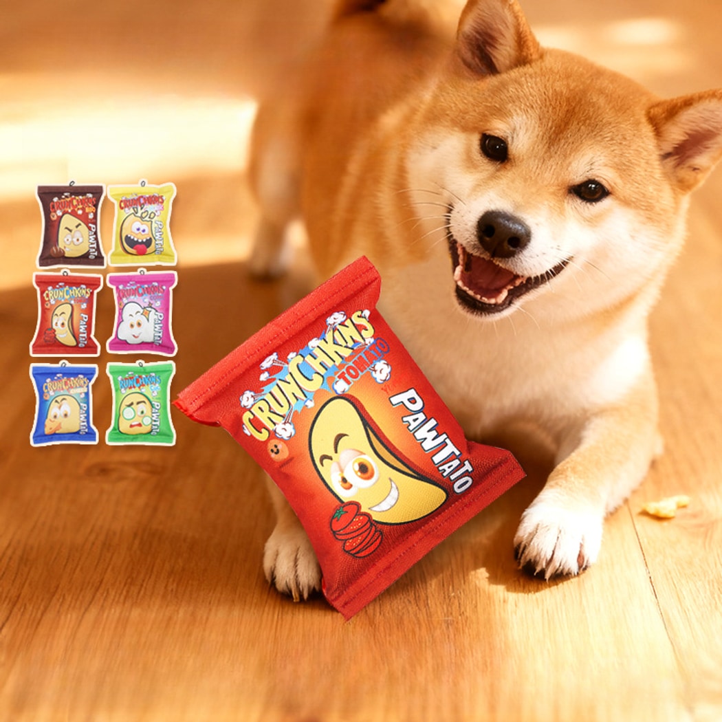 Petkin - Chips Shape Interactive Squeaky Crinkle Dog Toy