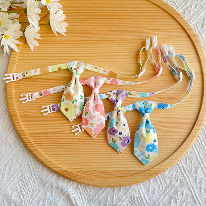 Mokka - Floral Tie Detail Gentry Style Cat Collar