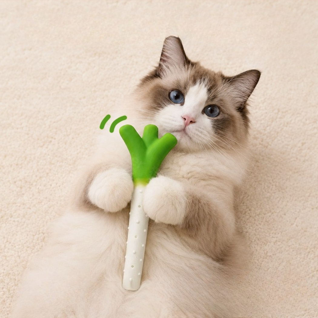 Moo - Green Onion Shaped Cat Toy