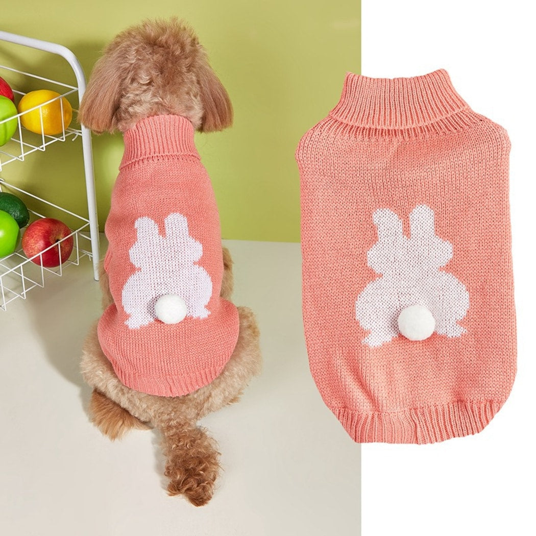 Ozzie - Turtleneck Rabbit Pattern Dog Cat Sweater