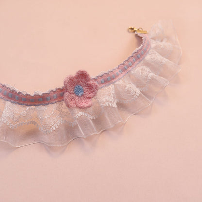 Mokka - Floral Lace Ruffle Decorative Cat Collar