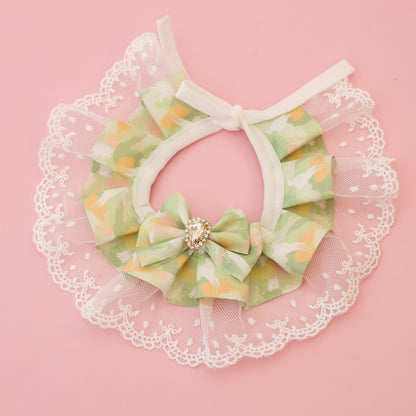 Mokka - Ruffle Lace Floral Cat Collar