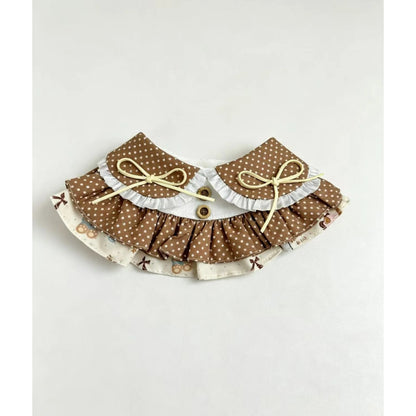 Mokka - Polka Dot Ruffle Bow Pet Collar