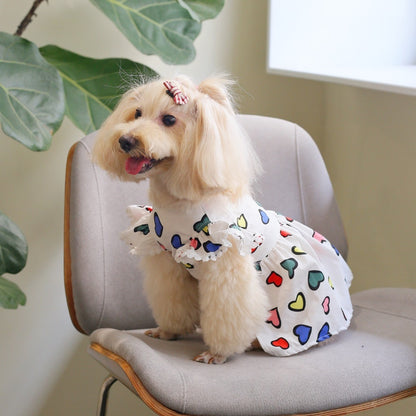 Ozzie - Colorful Heart Print Pet Dress