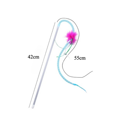 Moo - Curved Teaser Cat Wand with Bells