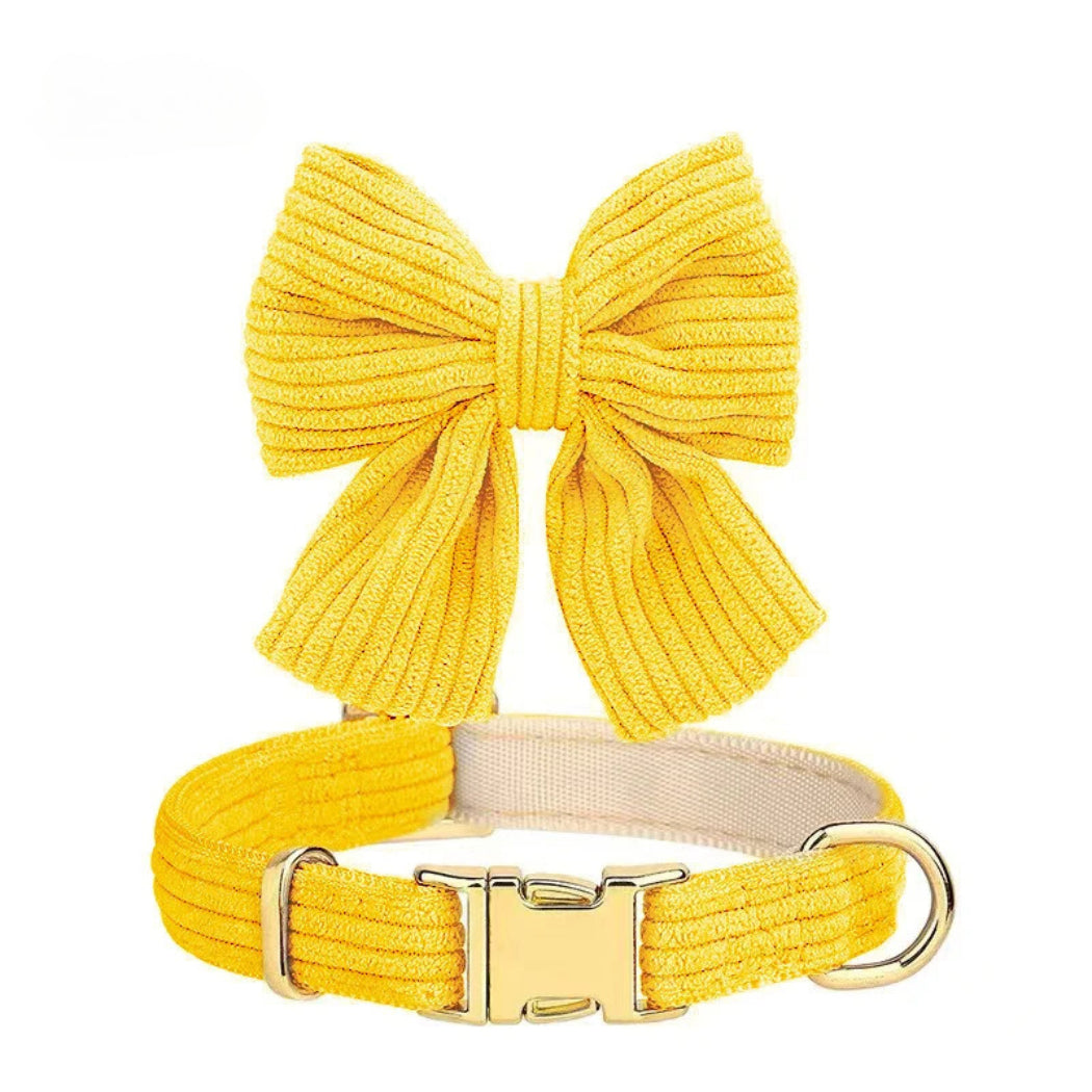 Loofie - Colorful Ribbed Bow Pet Collar
