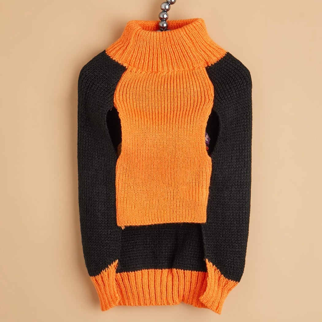 Ozzie - Thanksgiving Pattern Ribbed Neck Pet Sweater