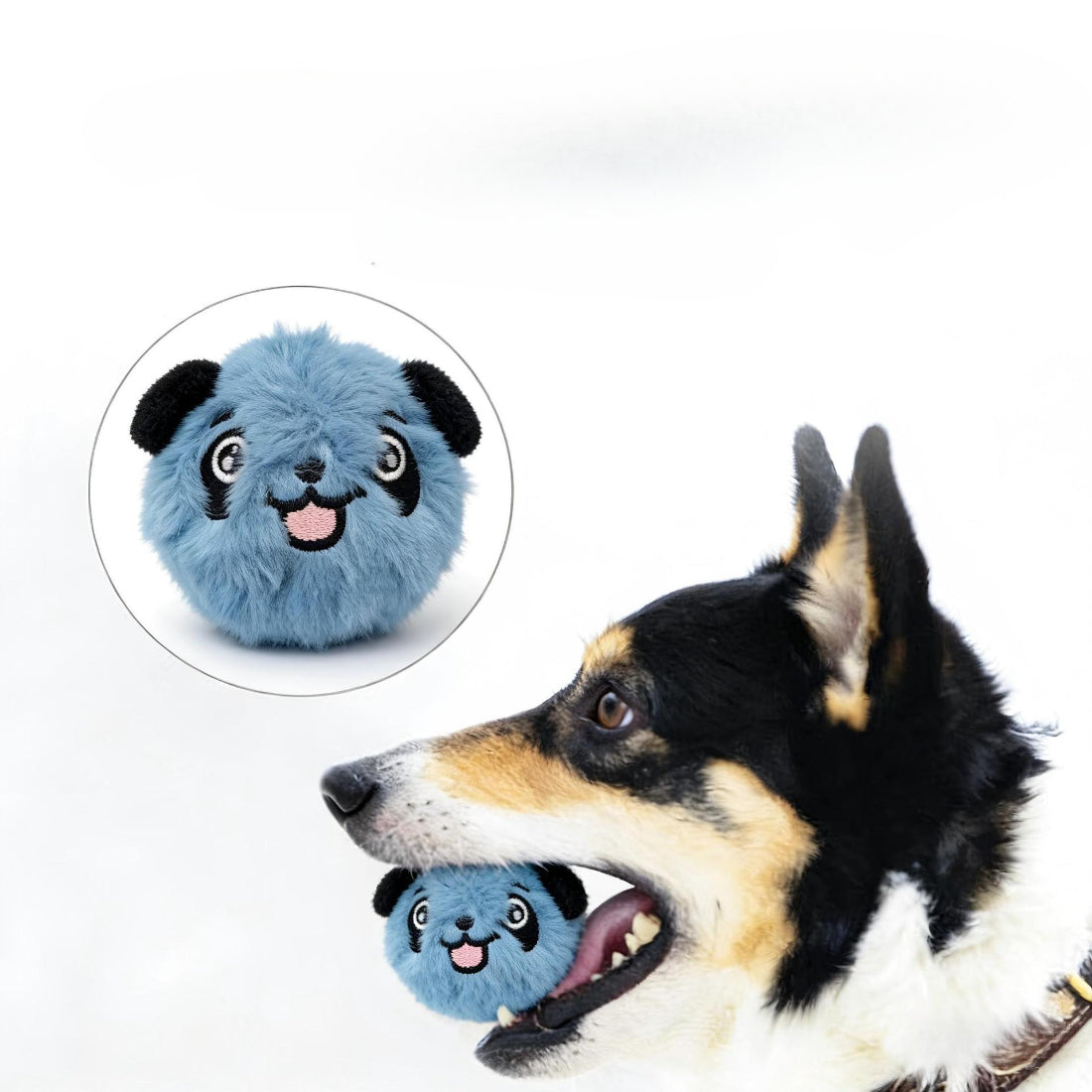 Petkin soft plush ball dog toy in bright orange with stitched details
