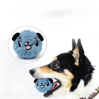 Petkin soft plush ball dog toy in bright orange with stitched details