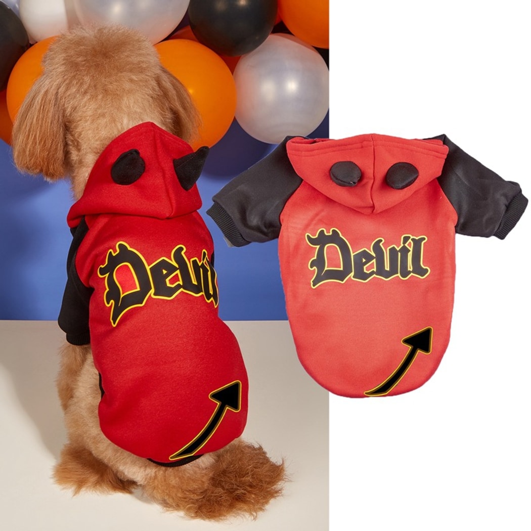 Halloweek - Halloween Devil Letter Print Dog Hoodie