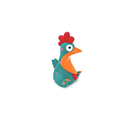 Petkin colorful chicken squeaky dog toy showing soft and funny design