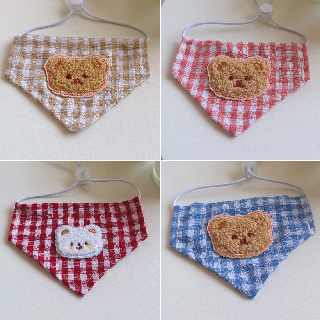 Furbud - Bear Patch Gingham Pet Neckwear