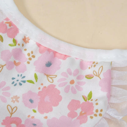 Mokka - Ditsy Floral Ruffle Cat Bib