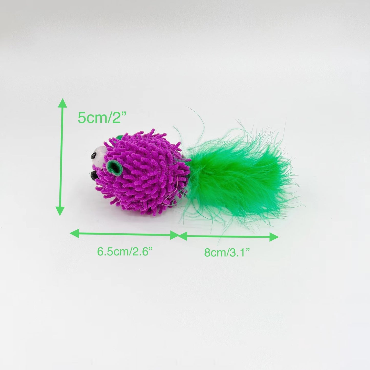 Moo - Feather Hedgehog Cat Toy