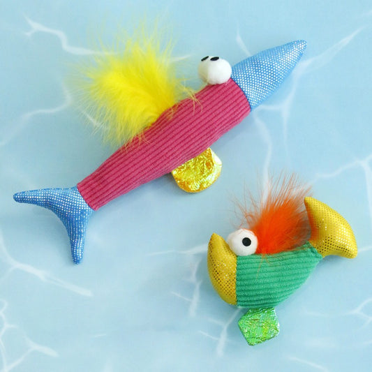 Moo – Colorful Feather Fish Cat Toy